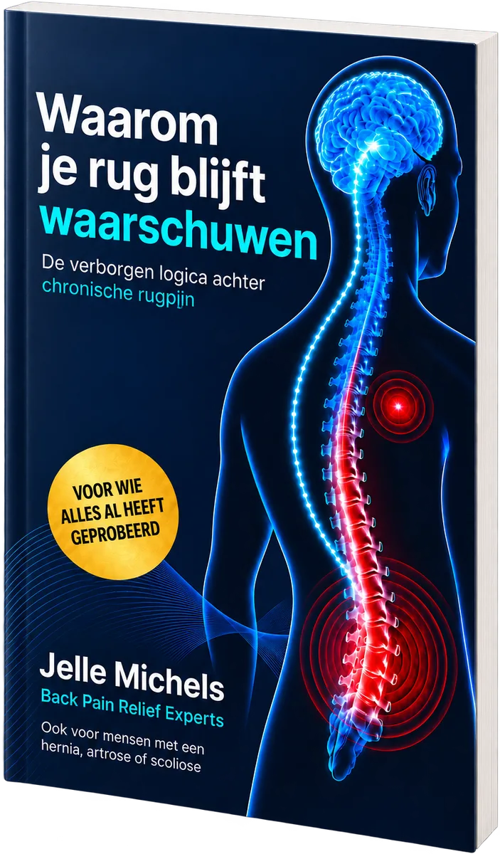 Het boek Waarom je rug blijft waarschuwen, de verborgen logica achter chronische rugpijn, door Jelle Michels